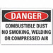 Combust Dust Danger Lbl 7x10in Polyest