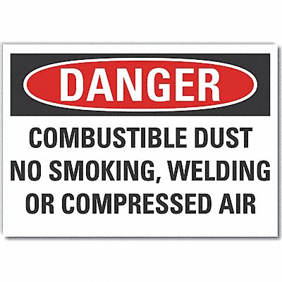 Combust Dust Danger Lbl 3.5x5in Polyest