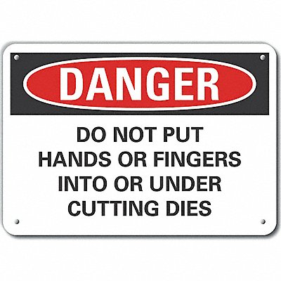Rflct Pinch Point Danger Sign 7x10in