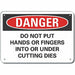 Pinch Point Danger Sign 7x10in Plastic