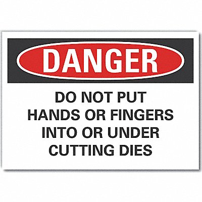 Pinch Point Danger Lbl 10x14in Polyest