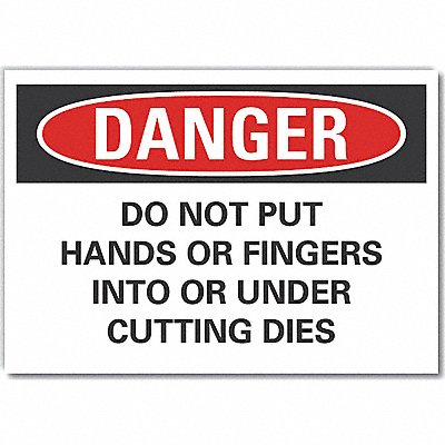 Pinch Point Danger Lbl 7x10in Polyester