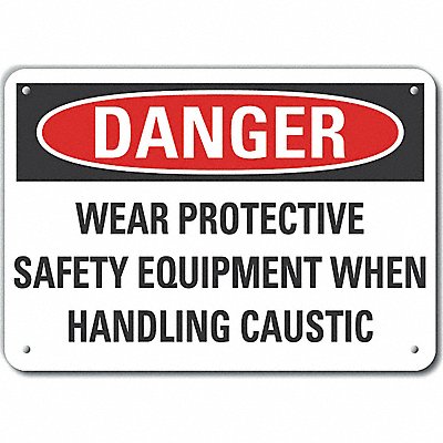 Plastic PPE Danger Sign 7x10in Plastic