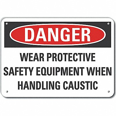 Alum PPE Danger Sign 10x14in Alum