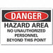 Hazard Area Danger Lbl 10x14in Polyest