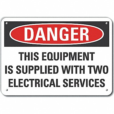 Alum Electrcl Hazard Danger Sign 7x10in