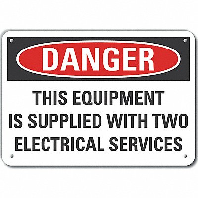 Plastic Electr Hzrd Danger Sign 10x14in