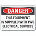 Plastic Electr Hzrd Danger Sign 10x14in