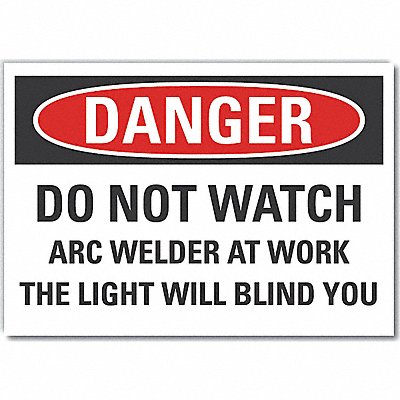 Welding Danger Rflct Label 5 in x 7 in