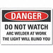 Welding Danger Rflct Label 5 in x 7 in