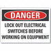 Lockout Tagout Danger Rflct Lbl 7x10in