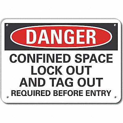 Confined Space Danger Sign 10x14in Alum