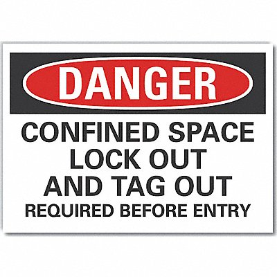Confined Space Danger Rflctv Label 5x7in