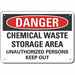 Alum Chemicals Danger Sign 7x10in Alum