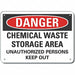 Chemicals Danger Sign 7x10in Plastic