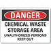 Chemicals Danger Rflct Label 10inx14in
