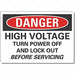 High Voltage Danger Lbl 7x10in Polyest