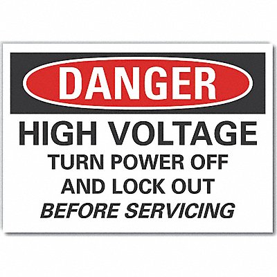 High Voltage Danger Lbl 10x14in Polyest