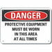 Alum PPE Danger Sign 7x10in Alum