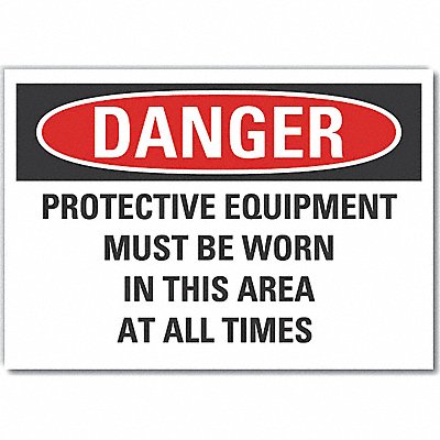 PPE Danger Label 5 in x 7 in Polyester