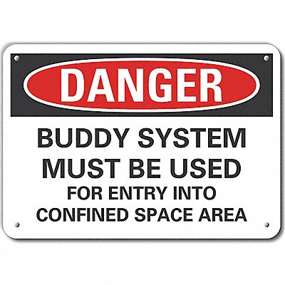 Rflct Confined Space Danger Sign 10x14in