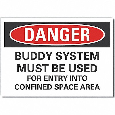 Confined Space Danger Rflctv Labl 7x10in