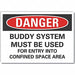 Confined Space Danger Rflctv Label 5x7in