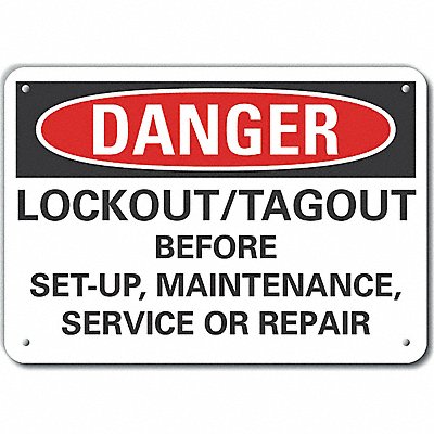 Alum Lockout Tagout Danger Sign 10x14in