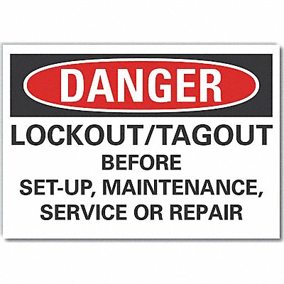 Lockout Tagout DangerLbl 7x10in Polyest