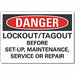 Lockout Tagout DangerLbl 7x10in Polyest