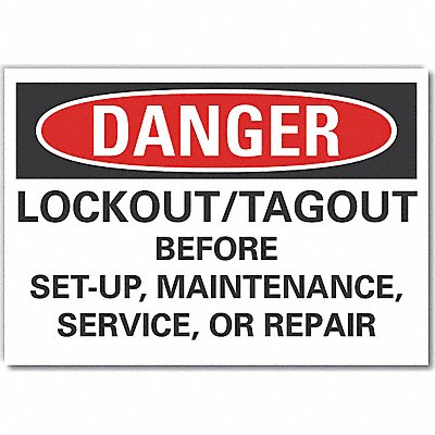 Lockout Tagout DangerLbl 3.5x5in Polyest