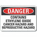 Ethylene Oxide Danger Sign 7x10in Plstc