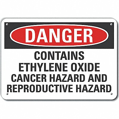 Rflct Ethylene Oxide Danger Sign 7x10in