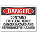 Ethylene Oxide Danger Rflct Lbl 7x10in