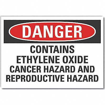 Ethylene Oxide Danger Lbl 7x10in