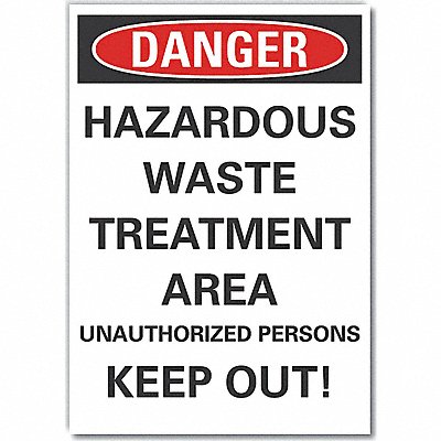 Hzrdous Waste Danger Lbl 7x5in Polyest