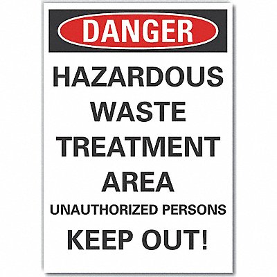 Danger Sign 7 in x 10 in Non-PVC Polymer