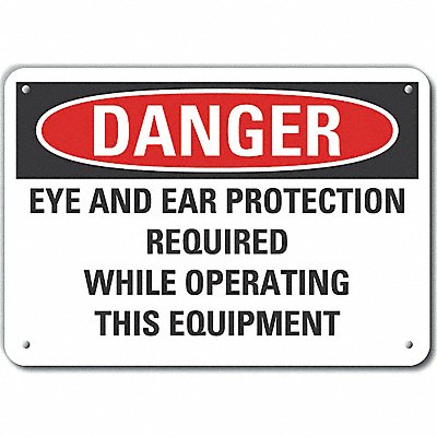 Eye Ear Danger Sign 10x14in Plastic