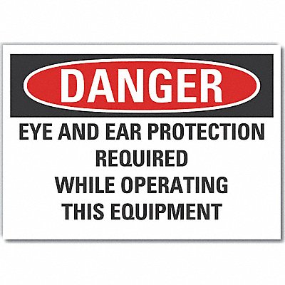 Eye  Ear Danger Lbl 5inx7in Polyester