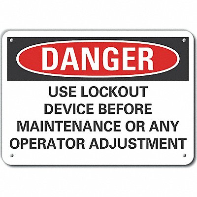 Rflct Lockout Tagout Danger Sign 7x10in
