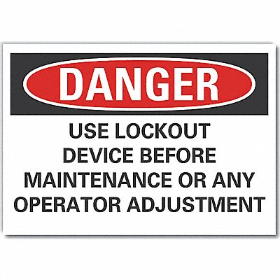 Lockout Tagout Danger Rflctv Label 5x7in