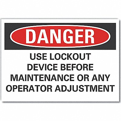 Lockout Tagout Danger Rflct Lbl 7x10in