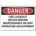 Lockout Tagout DangerLbl 3.5x5in Polyest