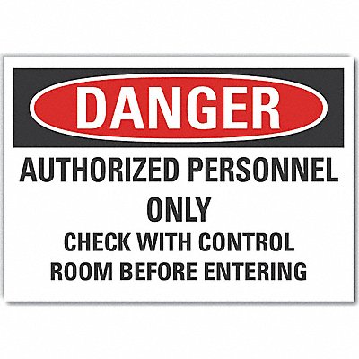 Auth Person Danger Label 7 in x 10 in