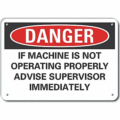Rflct Mach Operation Danger Sign 10x14in