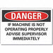 Machine Operat Danger Rflct Lbl 5x7in