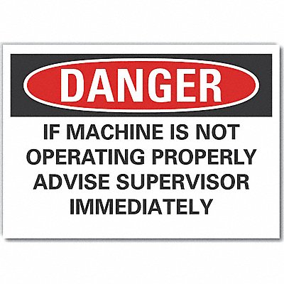 Machine Operation Danger Lbl 7x10in