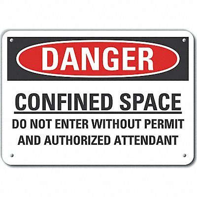 Danger Sign 7 in x 10 in Aluminum