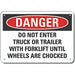 Alum Chock Wheels Danger Sign 10x14in