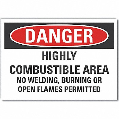 Combust Area Danger Lbl 5x7in Polyester